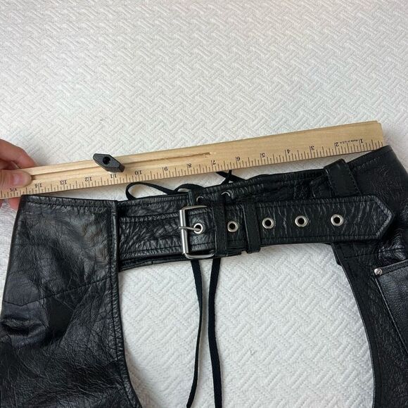 Vintage Screaming Eagle Black Leather Jacket Size 40 With Leather Chaps Large - Picture 10 of 16